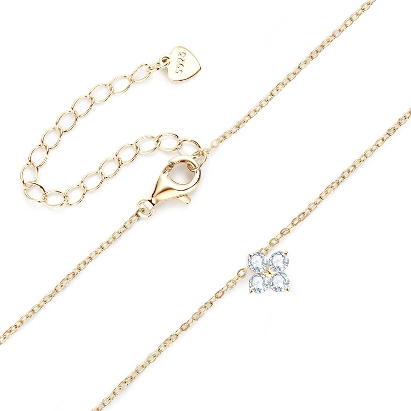 Trendy 0.4cttw Clover Moissanite Pendants Necklaces for Women 925 Sterling Silver Elegant Luxury Diamond Necklace Jewelry Gifts