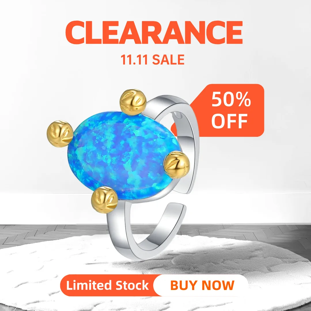 

GEEZENCA Стерлингового Серебра 925 пробы, двухцветное овальное открытое кольцо с синим опалом для женщин, распродажа, ограниченное количество запасов, первый, получите