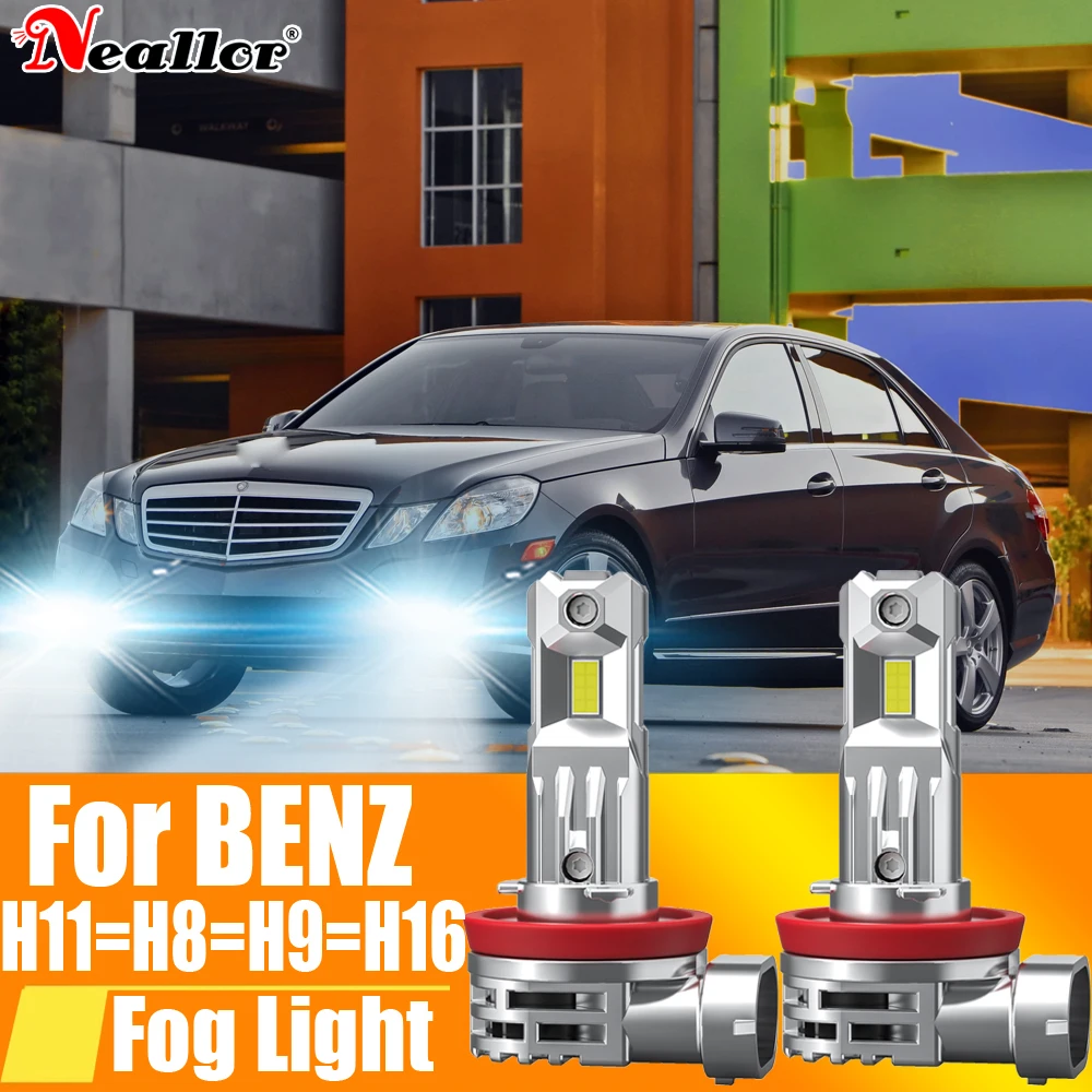 2pcs H11 H8 Led Fog Lights Headlight Canbus H16 H9 Car Bulb Diode Driving Running Lamp 12v 55w For Benz W212 W221 S212 W447 W164