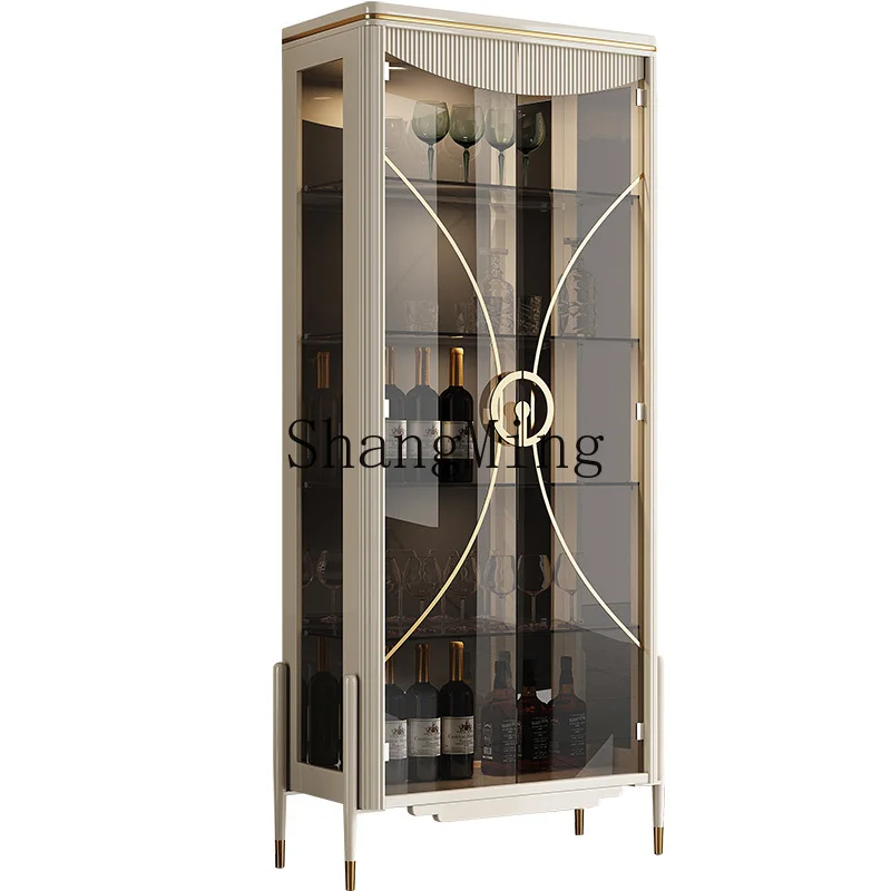 

ZYY living room against the wall household wine cabinet double door light luxury display cabinet modern simple side cabinet