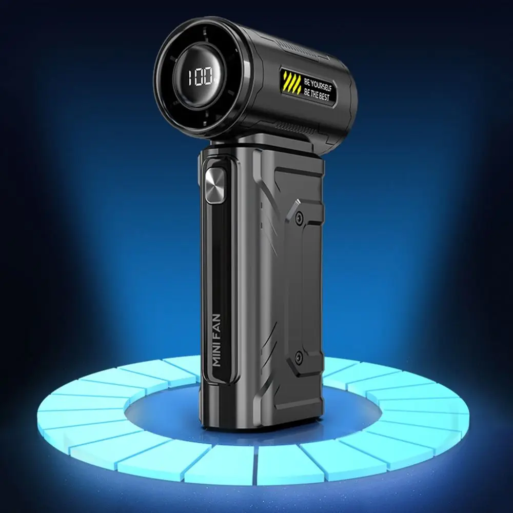 LED Display Mini Turbo Jet Fan High Speed 100 Gears Speed Adjustable Electric Air Duster Low Noise Rechargeable