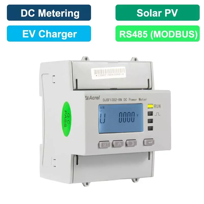 

Acrel DJSF1352-RN 1000V DC Power Meter RS485 Modbus-RTU UL Approved for Charging Station and Battery Monitoring