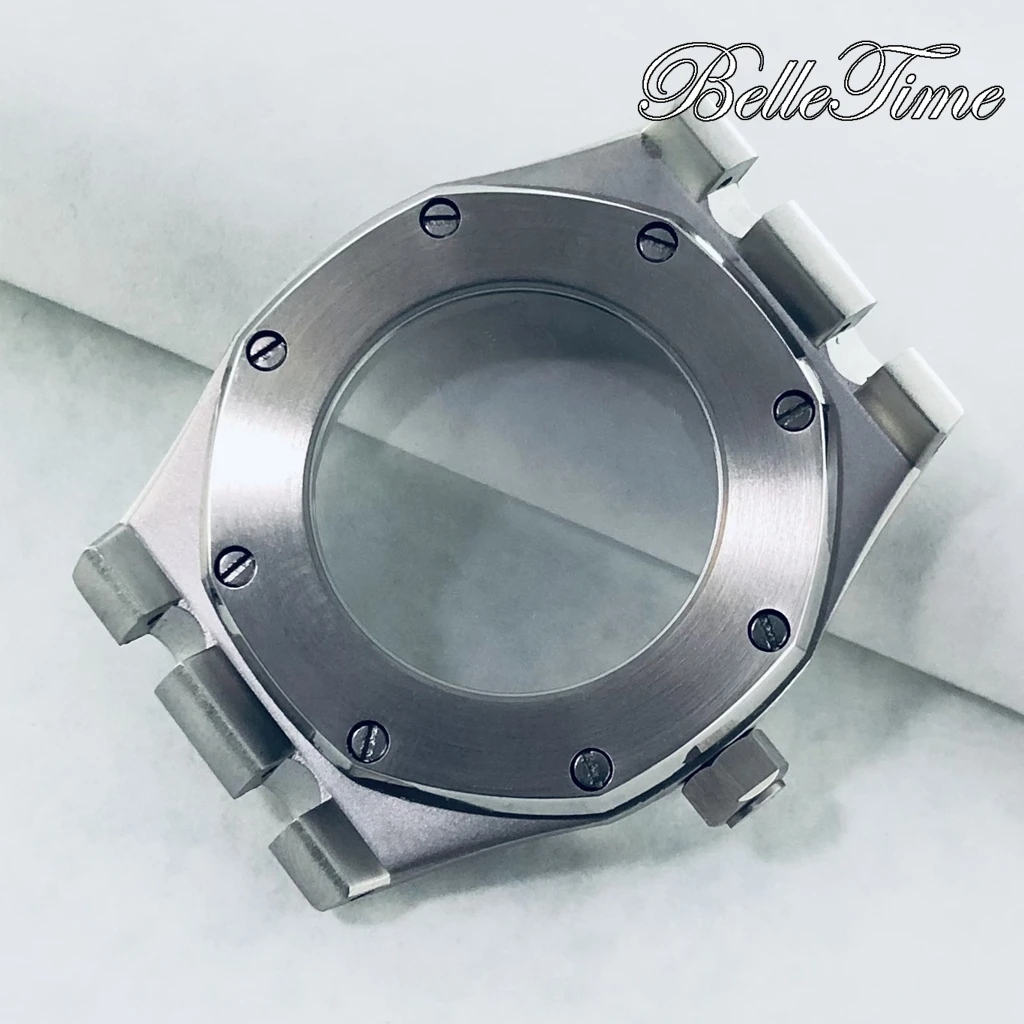 41 مللي متر فضي AP ساعة أجزاء صالح NH34 NH35 NH36 حركة شفافة الظهر الياقوت كريستال AP ساعة حافظة تعديل الملحقات #6