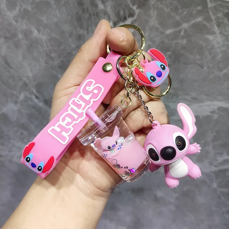 Disney Stitch Keyring Doll Anime Coin Purse Keyring Kawaii Stuff Birthday Gift Children Toys Couple Bag Car Pendant Keychains