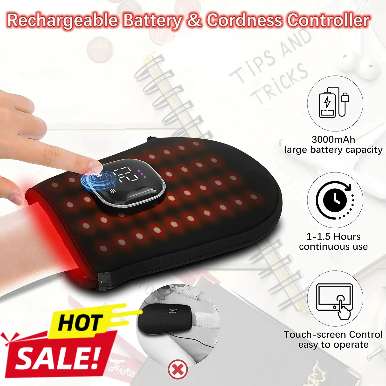 

660 нм 850 нм многофункциональные массажные перчатки для терапии красным светом для снятия боли в руках светодиодные перчатки для терапии ближнего инфракрасного света