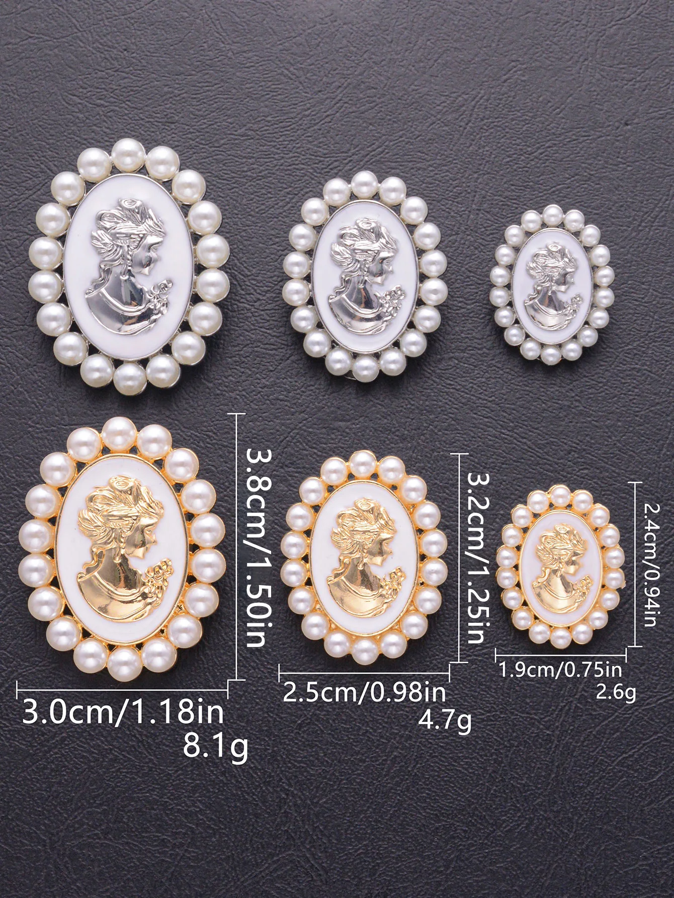2szt/opakowanie Vintage Beauty Cameo Pearl Alloy Buttons For Cardigan Shoes Bags Decor DIY Sewing Buttons Apparel Accessories — zdjęcie 6
