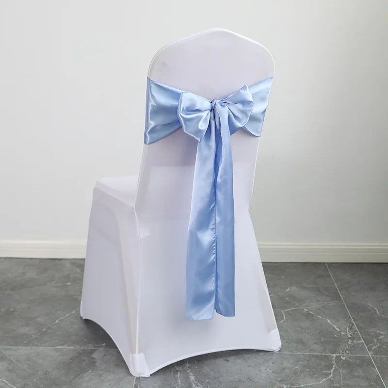 Wedding Decoration Chair Satin Sash Bow Tie Self-Tie 10 Pieces Per Lot Plain Solid Colour Birthday Party Festival Hotel Holiday