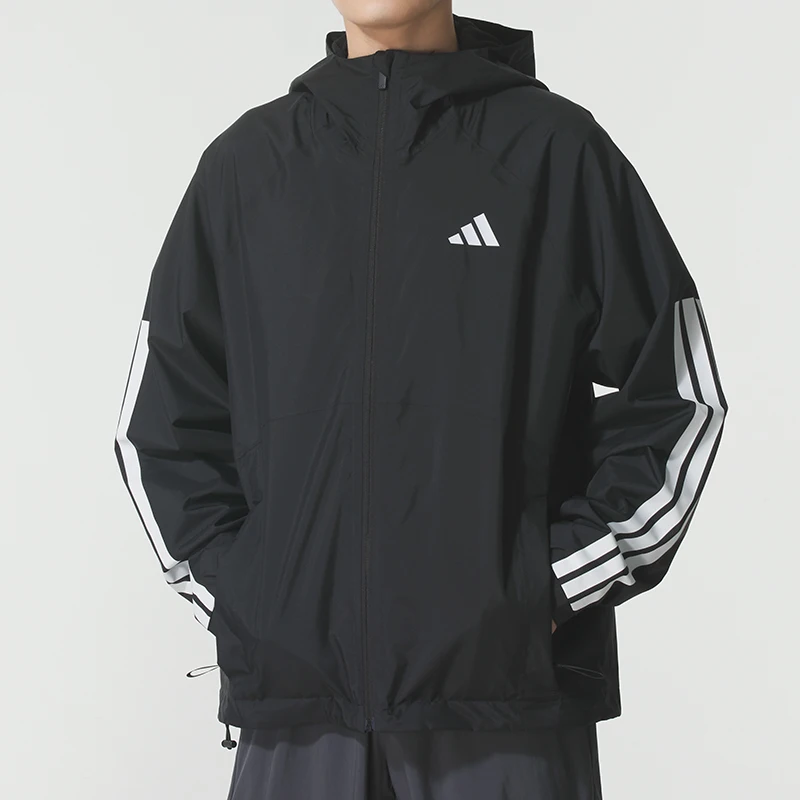 Adidas Men's Sportswear Fashionable Woven Hooded Jacket Comfortable Casual Outdoor Windproof Jacket Jm1056