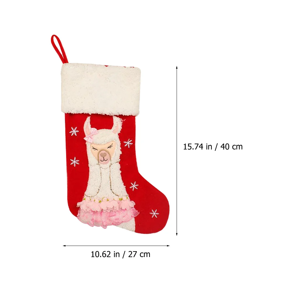 

Alpaca Pattern Xmas Stocking Pendant Christmas Sock Hanging Decor Gift Bag for Tree Home Festival Xmas Stocking