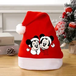 New Minnie Mickey Mouse Christmas Hats Disney Holiday Party Supplies Caps Anime Movie Derivative Peripherals Decorations Gifts