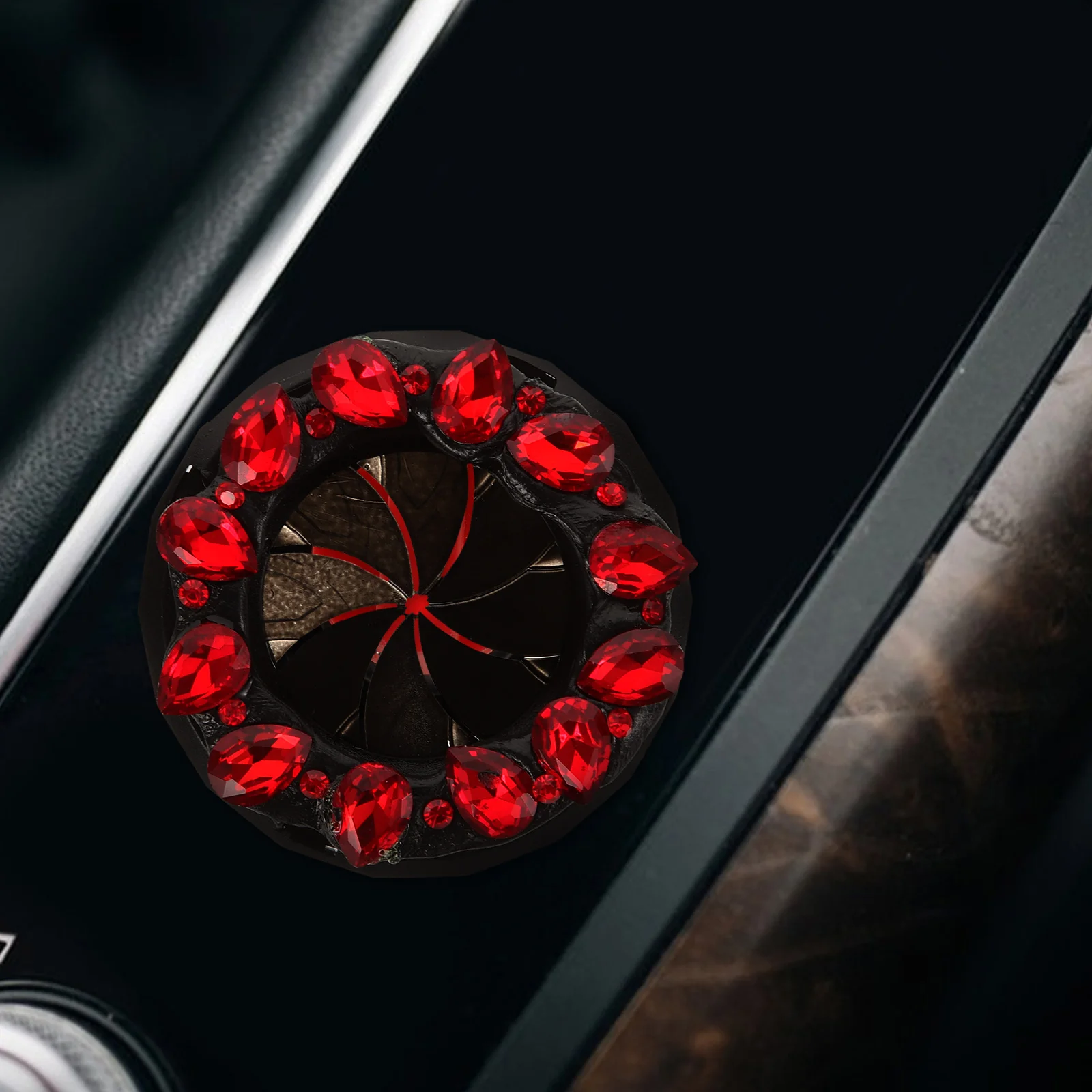 

Diamond Embellished Push To Start Button Engine Starter Bling Cover Durable Scratch Resistant Easy Install Car Interior