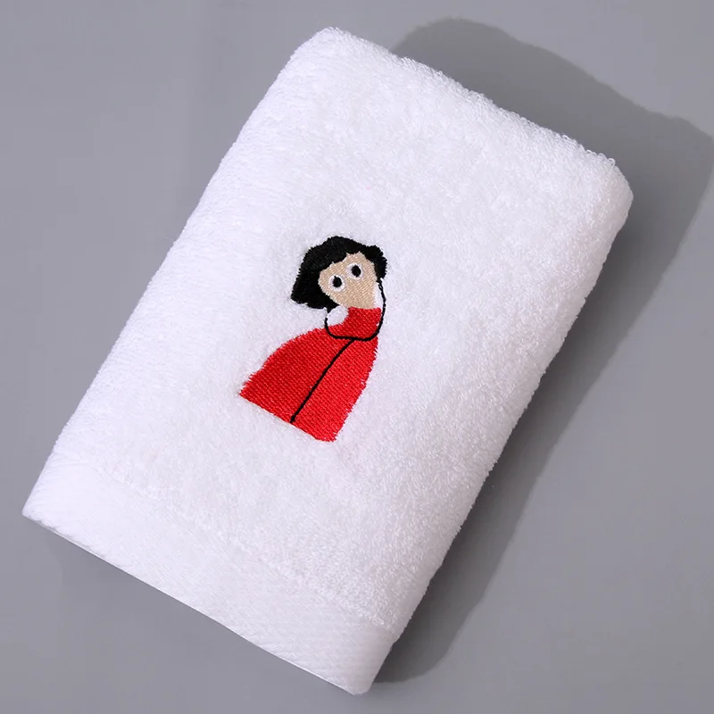

Face Towel for Men Women, with Embroidered, Bathroom Terry Cloth for Adults, 100 Cotton, 2pcs, 35*75cm