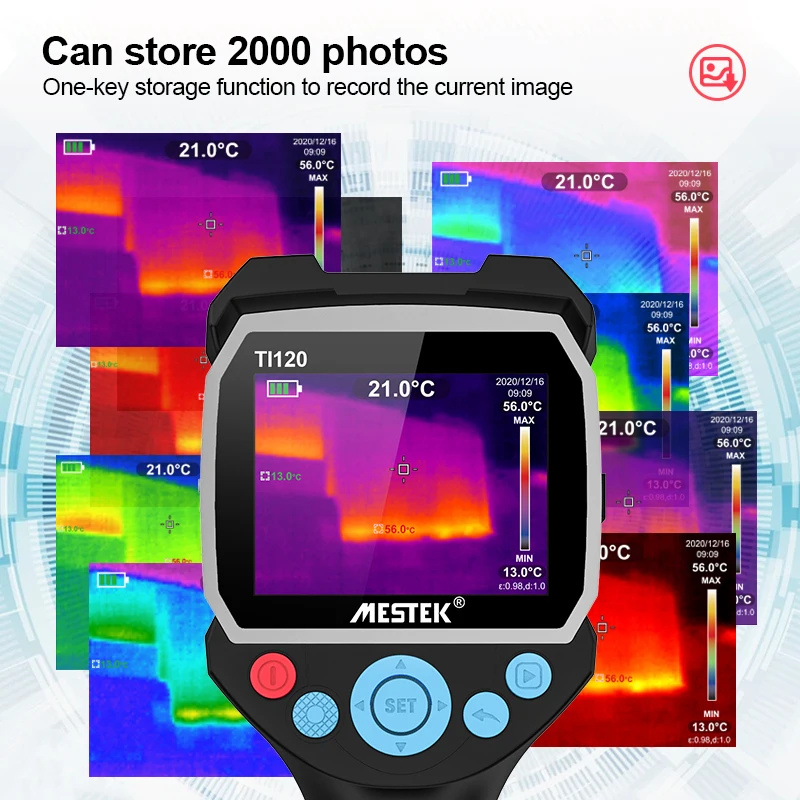 Mestek Thermal Device Intelligent Imaging Equipment Multiple Modes High Resolution -20~400C 3.5 Inch Color Screen Thermal Imager