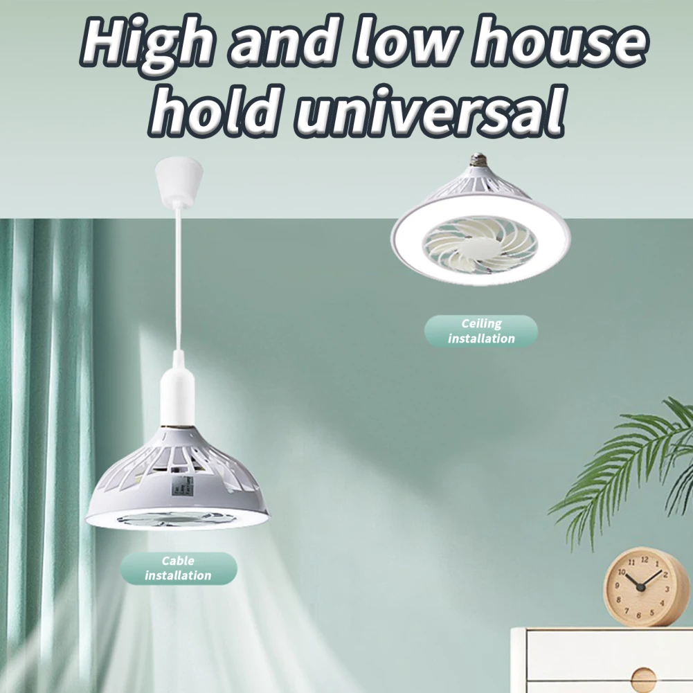 

Enclosed Small Ceiling Fan, Eye Protection Fan Light, Quiet Operation E27 E26 Screw Socket Fan With Lights For Living Room