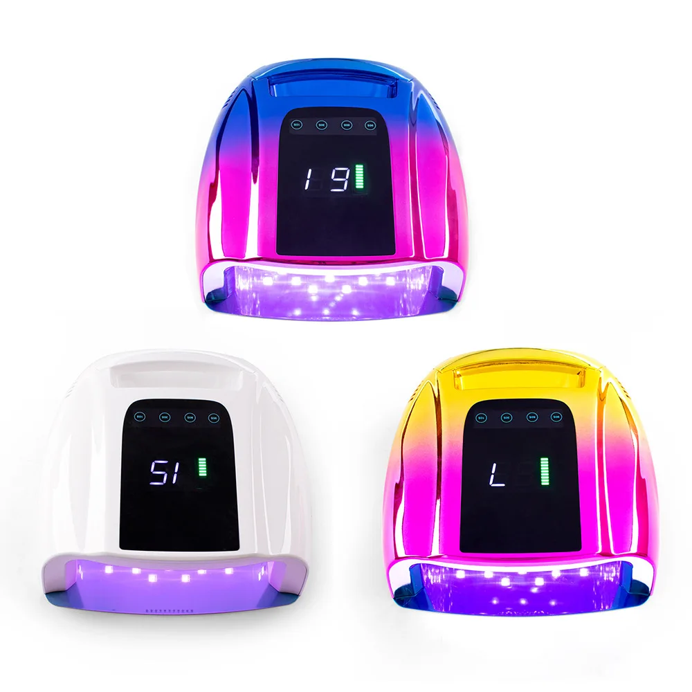 

96W UV LED Nail Lamp Gradient Purple Gold Cordless Rechargeable Portable Professional Manicure LED Light Nail Dryer Lamp