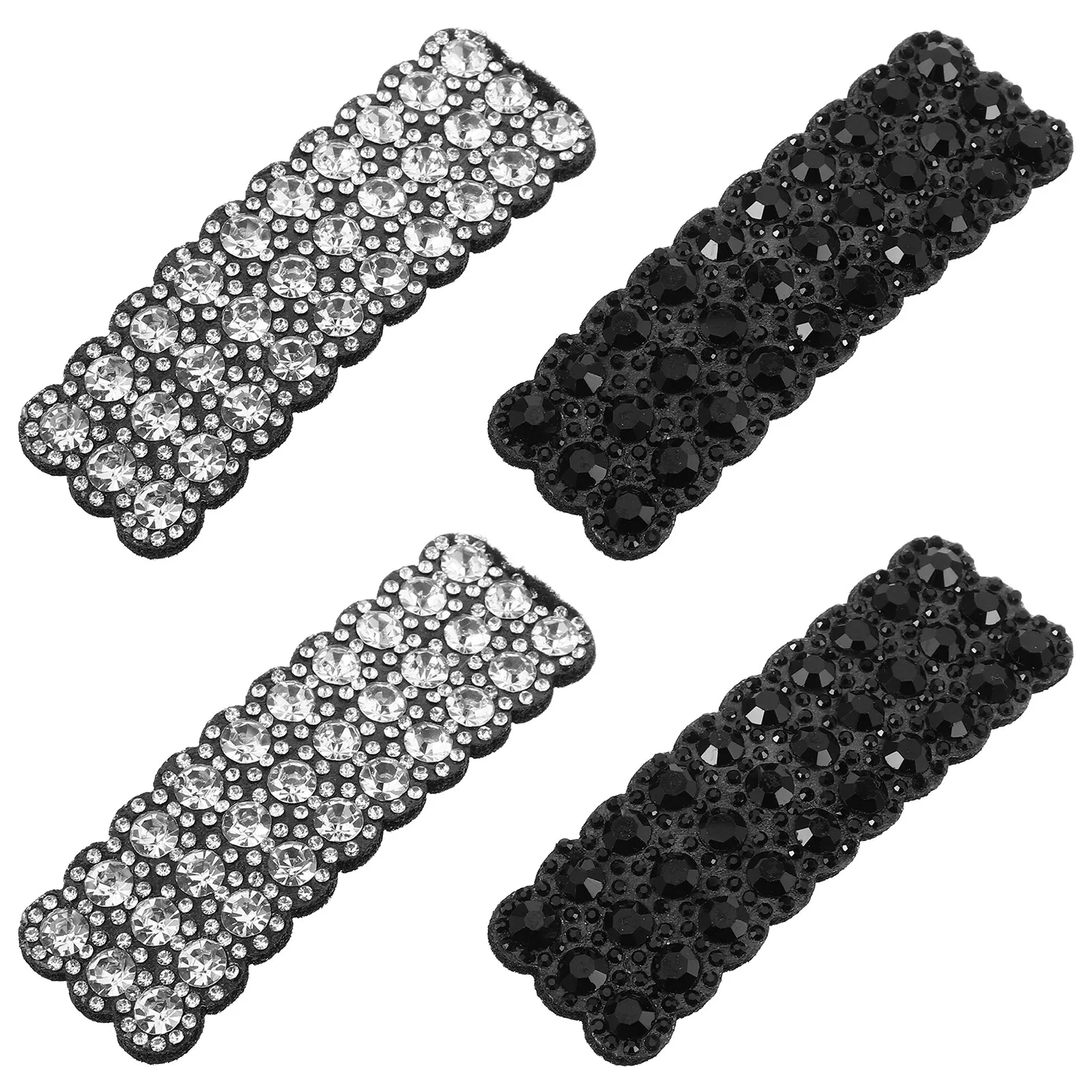 4Pcs Rhinestone Snap Hair Clips Crystal Rectangular Hairpins Bridal Wedding Party Hair Accessories for Women
