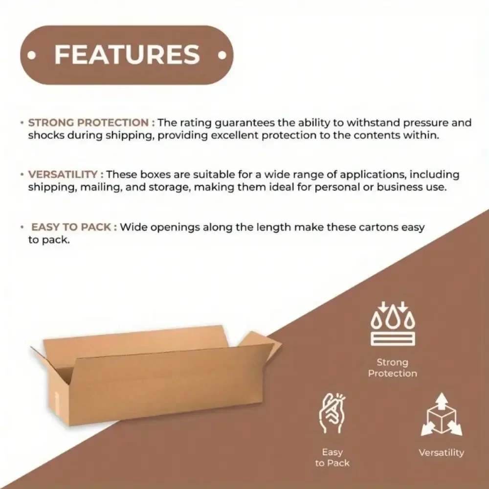 14 × 4 × 4 بوصة - صناديق مموجة طويلة، ECT-32، 25/عبوة #5