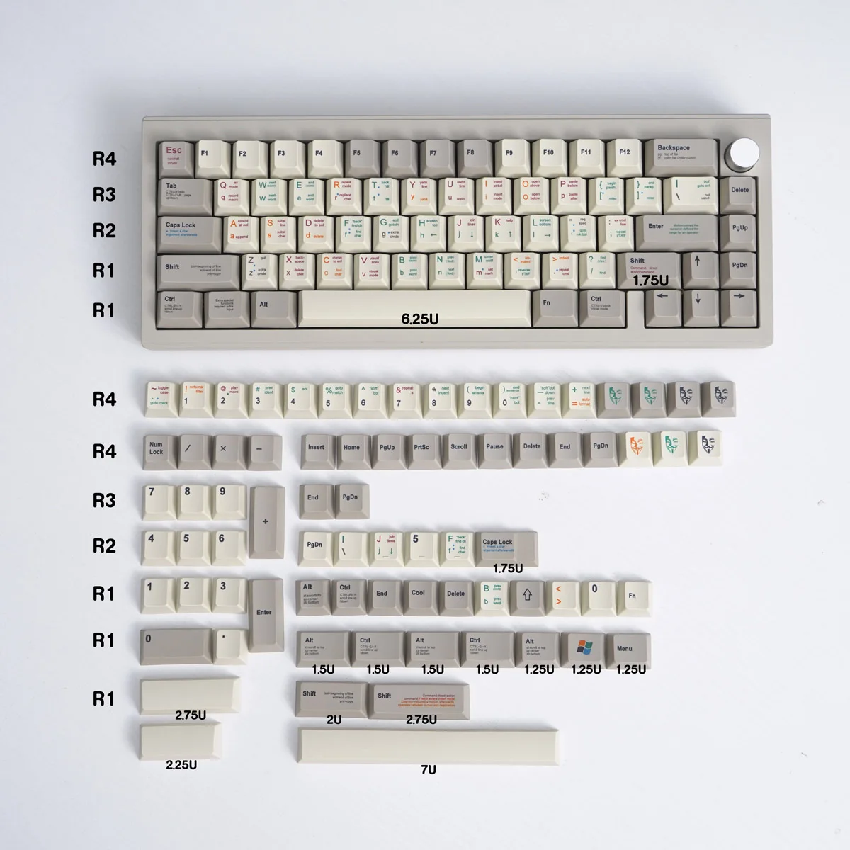 Retro programmer full set of personalized mechanical keyboard keycaps PBT original height ciy68/75/87/980