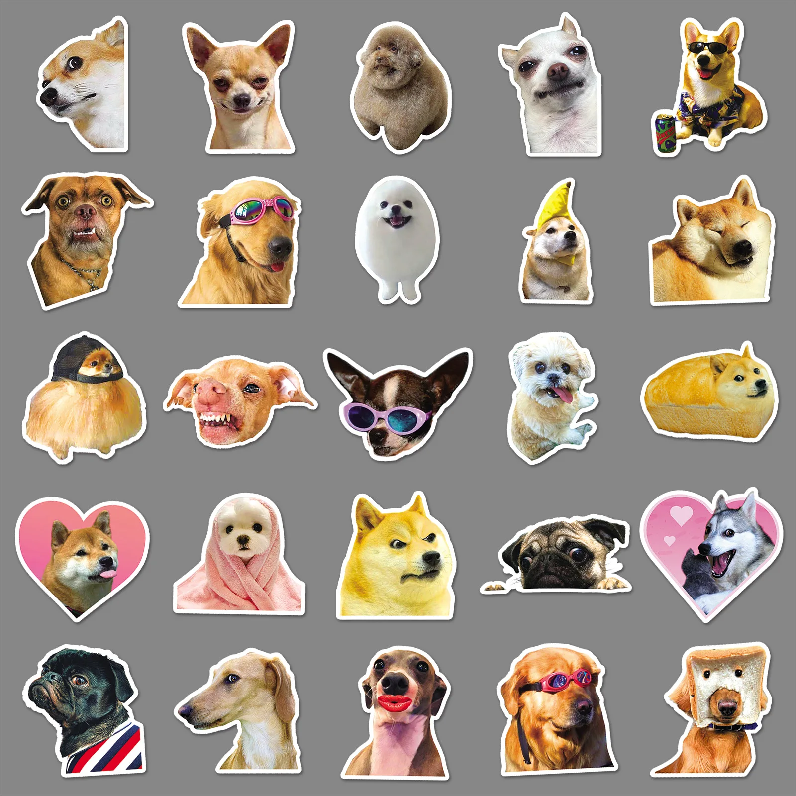 10/30/50pcs Dog Funny Graffiti Sticker Cute Animal Scrapbook Diy Mobile Phone Laptop Water Cup Waterproof Decal Decor Sticker