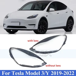 CAPQX For Tesla Model 3 Y 2019-2022 Front Bumper Headlight Cover Shell Shade Head Lamp Glass Head Light Lens