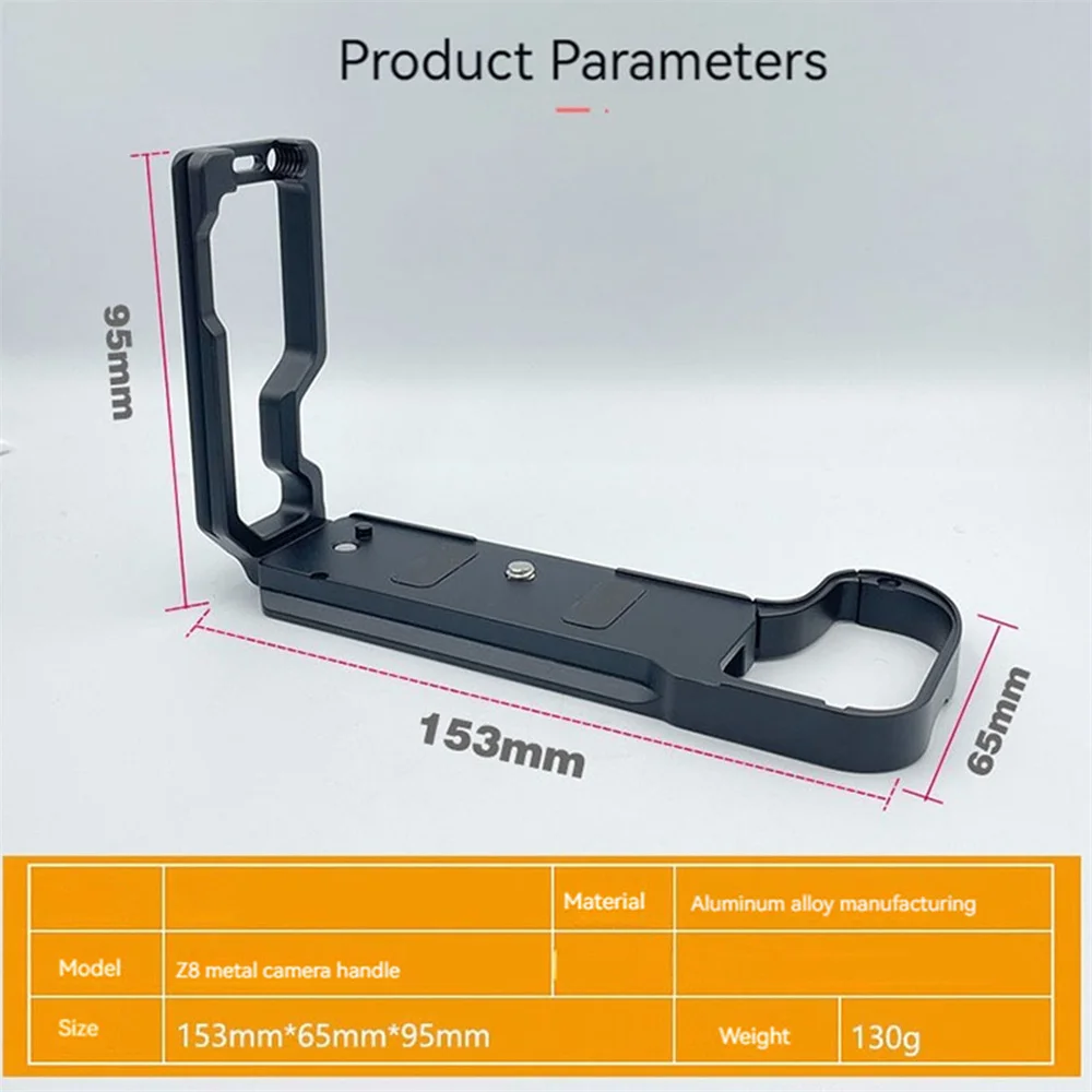 L-Type Mounting Bracket Horizontal Vertical Shooting Camera Holder Quick Release Plate for Nikon Z8 Miroless Camera