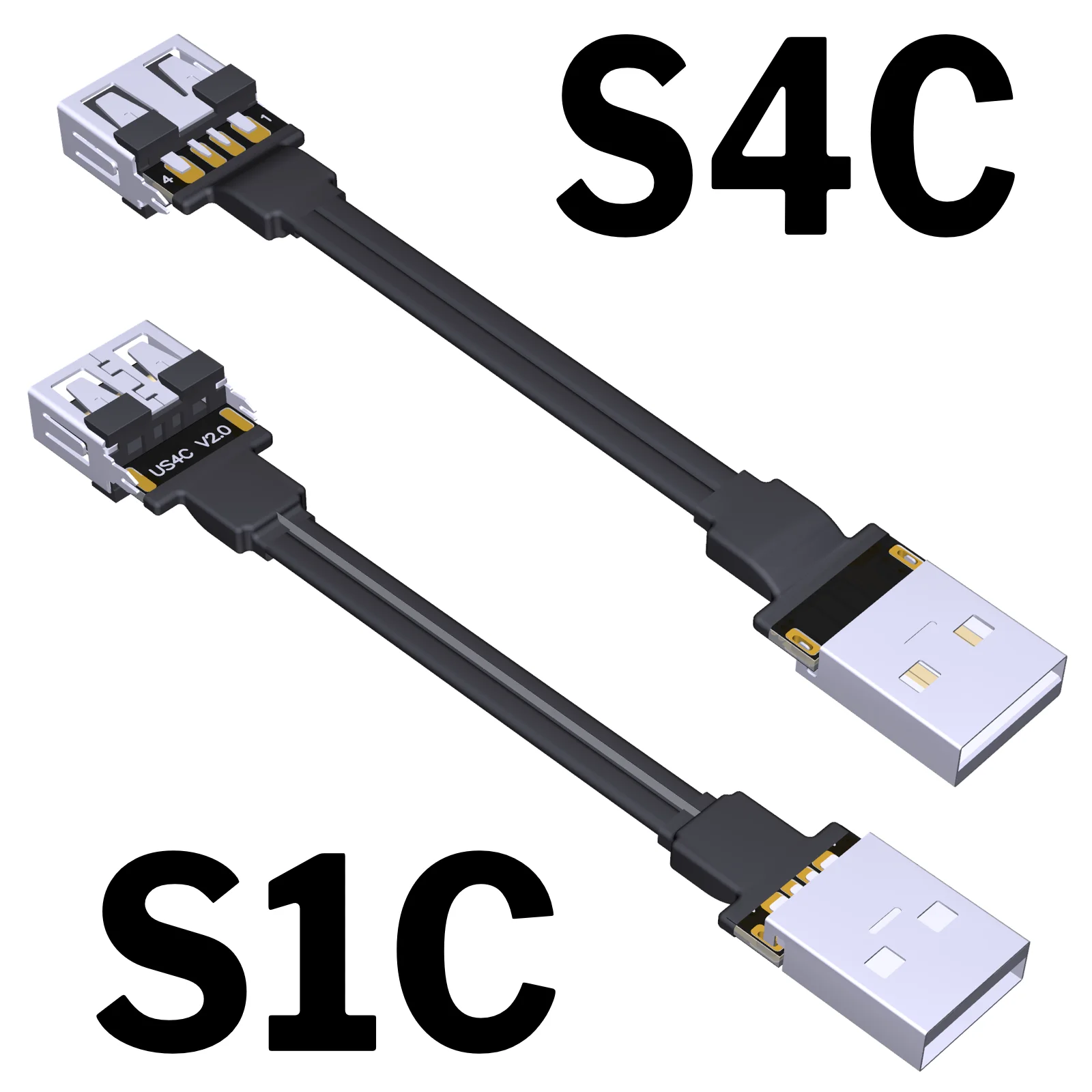 USB2.0 Ultra-thin  Short Flat Cable Type-A Male to female Female to Female high current power supply data cable length