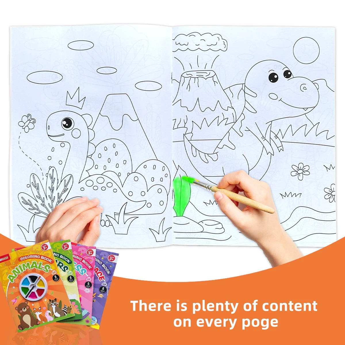 

Children's Colorful Coloring Book Series, creative art enlightenment, 12 pages with rich themes
