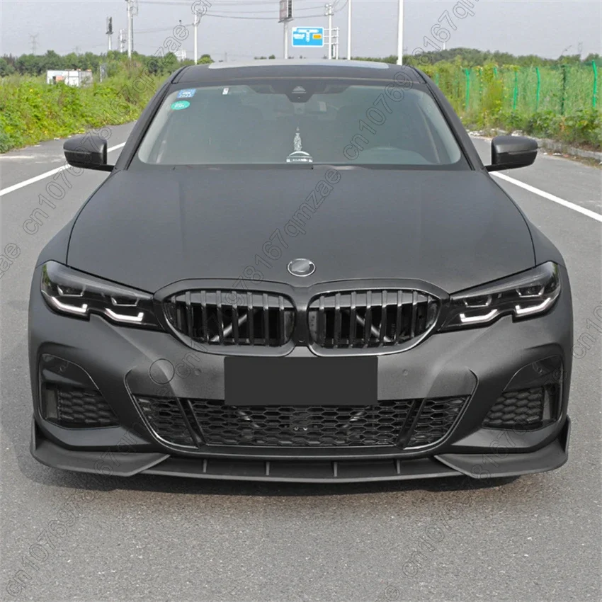 For BMW 3 Series G20 G21 G28 2019 2020 2021 2022 M Pack Black Front Bumper Lip Spoiler Splitter Diffuser Cover Canards tuning