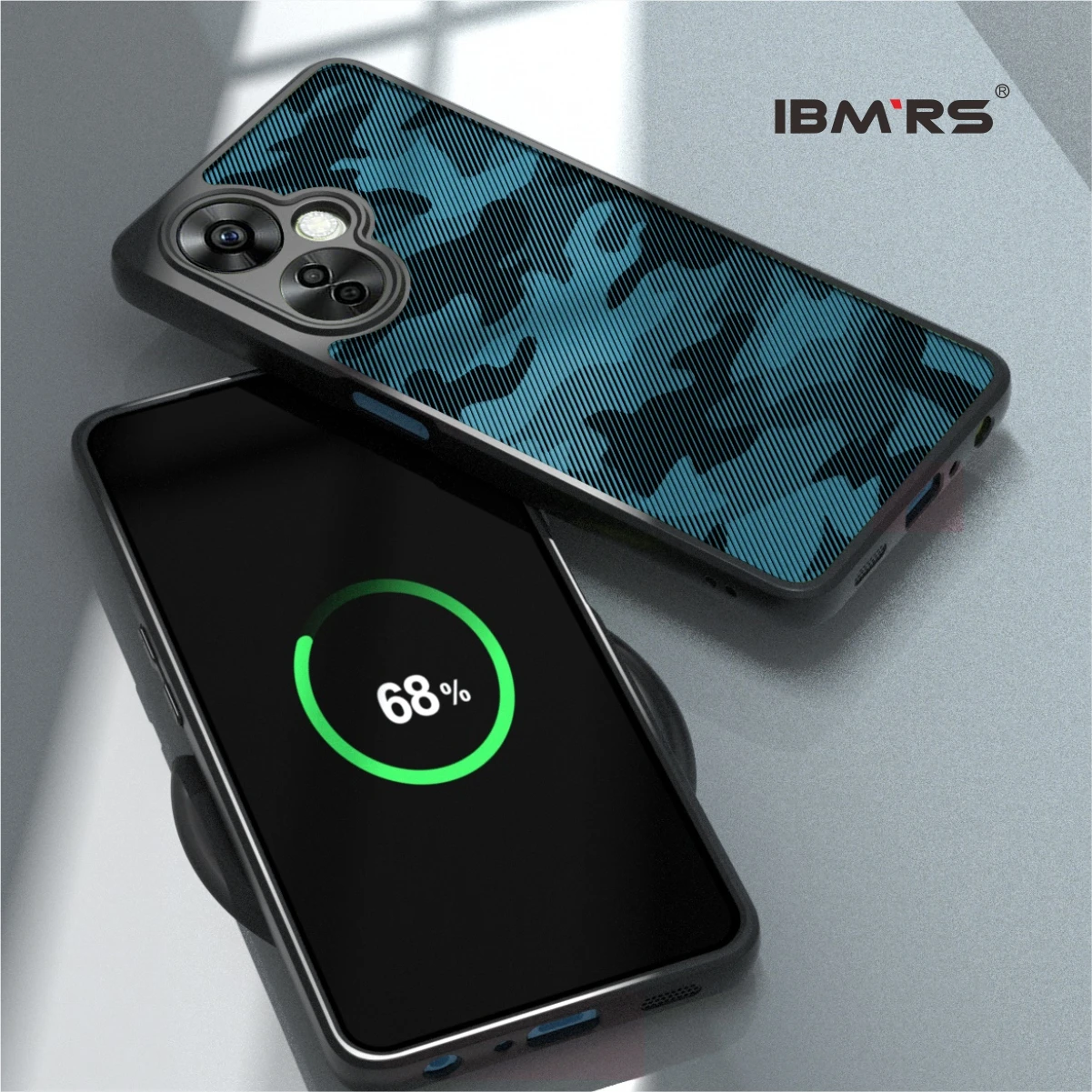 IBMRS-Transparent Phone Cover for OnePlus Nord CE3, OPPO K11, 5G Men and Women, Camouflage Case, Shockproof Bumper, Clear