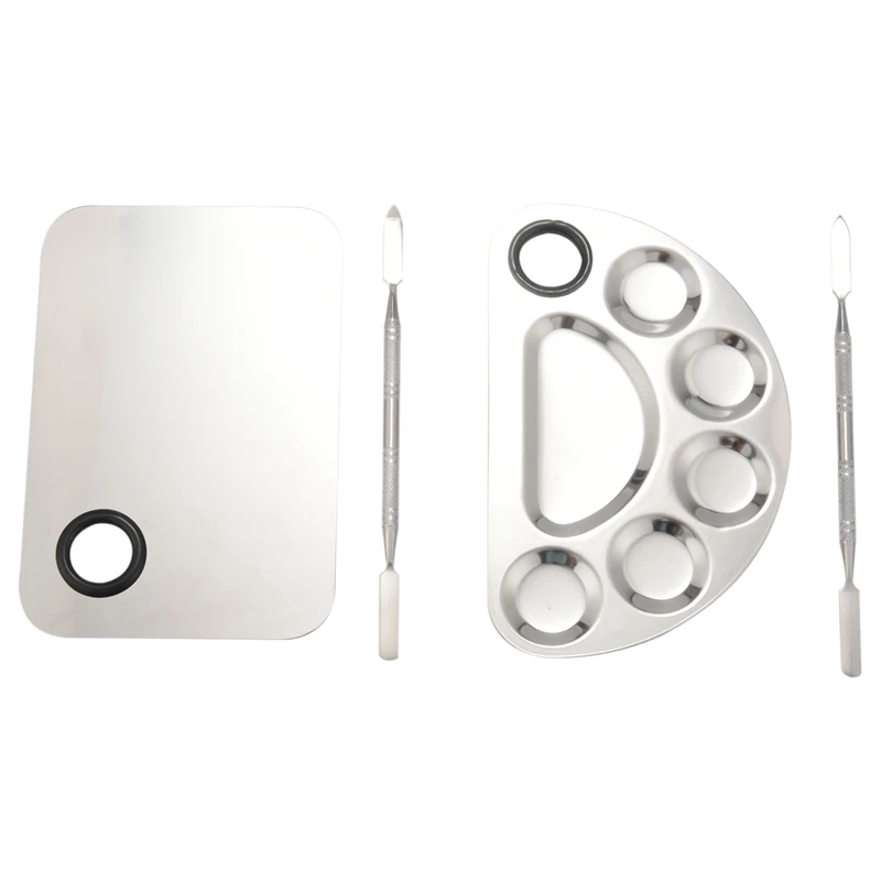 Makeup Mixing Palette Stainless Steel Cosmetic Palette Professional Nail-Art Palette With Spatula Tool