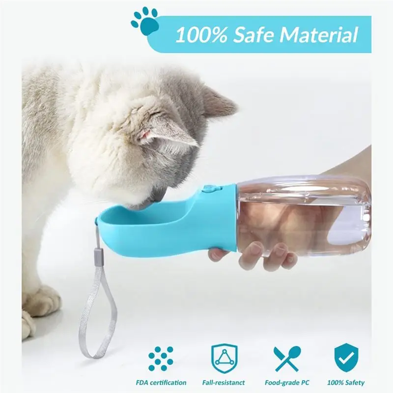 

*ABAB 2-in-1 Dog Water Bottle,Leak Proof Portable Pet Water Bottle with Food Container,Outdoor Portable Water Dispenser -19Oz