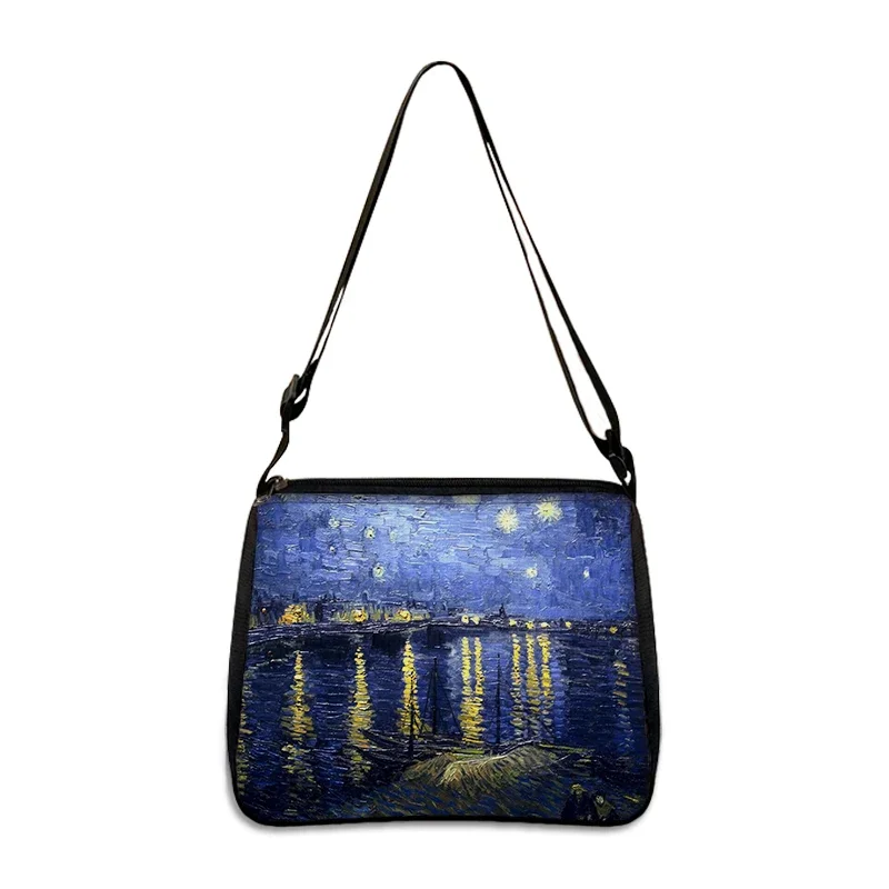 Van Gogh Art Print Shoulder Bag Women Handbag Oil Painting Sunflower Starr Night Crossbody Bags Girl Casual Satchel Gift