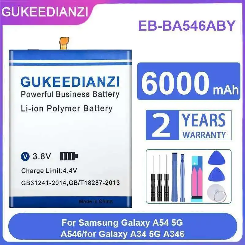 

For Samsung Galaxy A54 5G A546 A34 A346 6000Mah High Capacity Mobile Phone Battery EB-BA546ABY