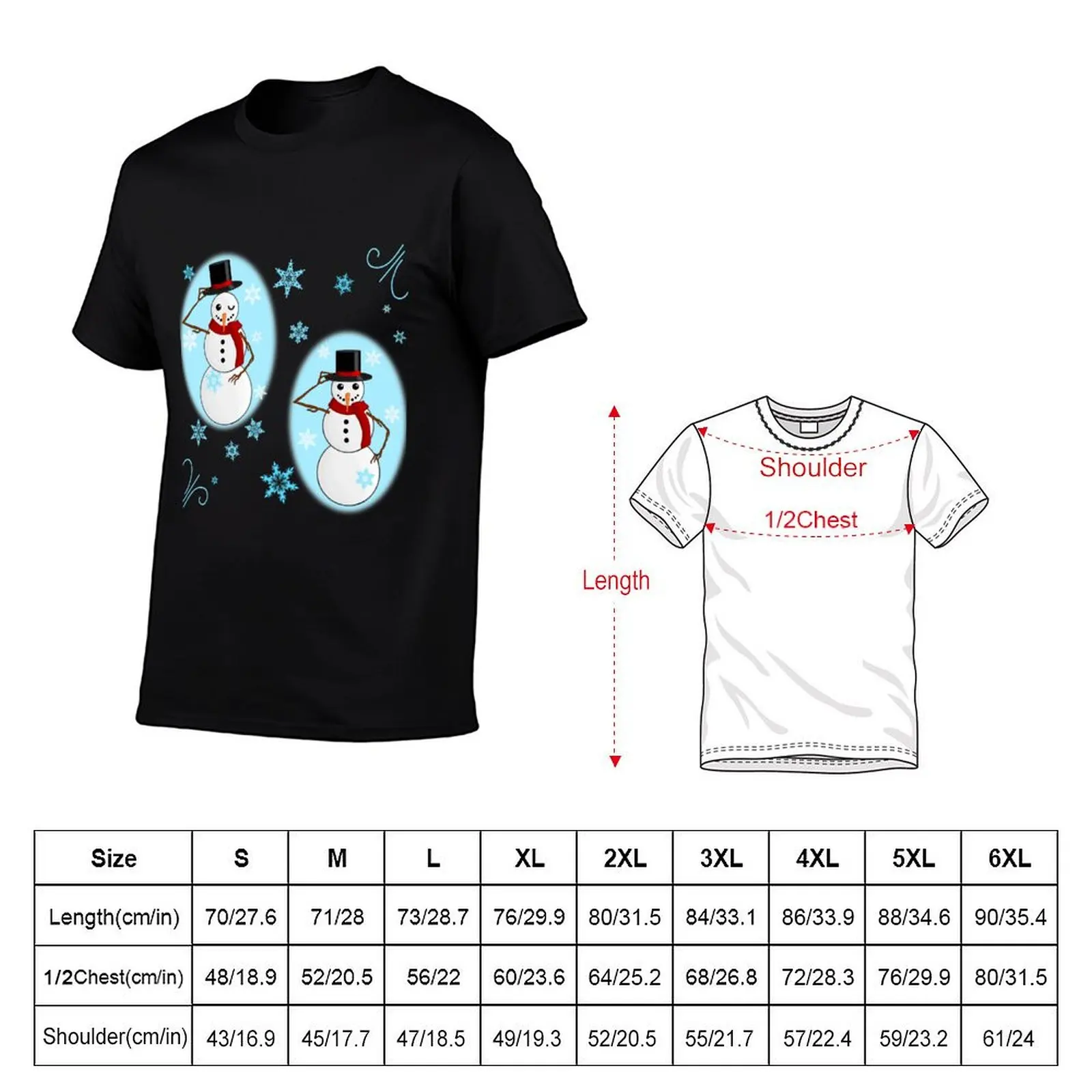 Two Snowmen one winking T-Shirt Daily Wear Print T-Shirt