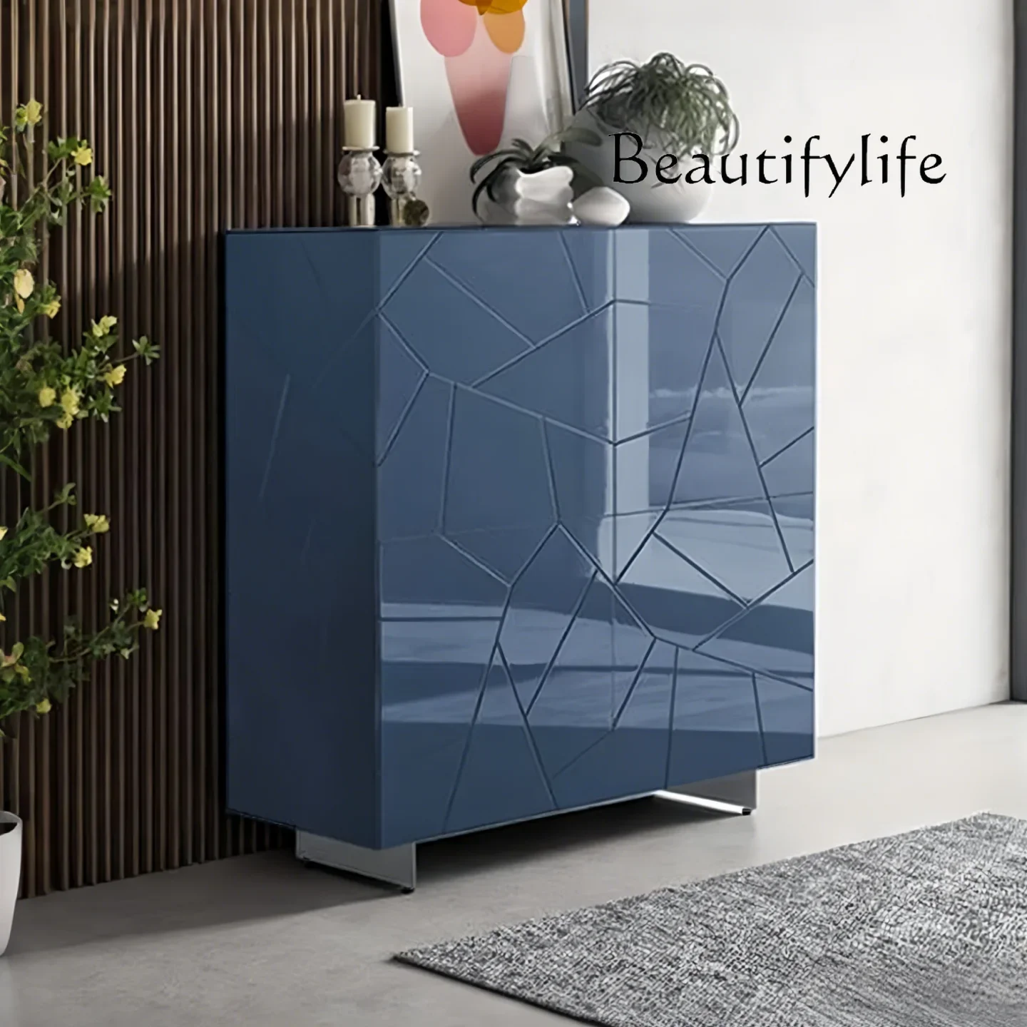 HH Medieval lacquer shoe cabinet entry porch cabinet living room wall storage decorative cabinet