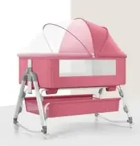 High Quality Portable & Adjustable Baby Bed Cot Baby Bassinet with Mosquito Net Jolly Bedside Cradle Sleeper