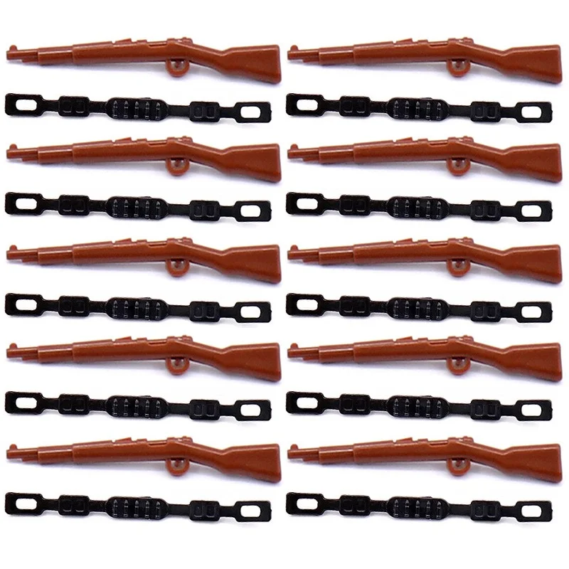 Sangle de pistolet à fusil 98K, 10 pièces, accessoires d'armes militaires, Mini figurines d'action, pistolets de soldat de la seconde guerre mondiale, blocs de construction de l'armée MOC, jouets en briques