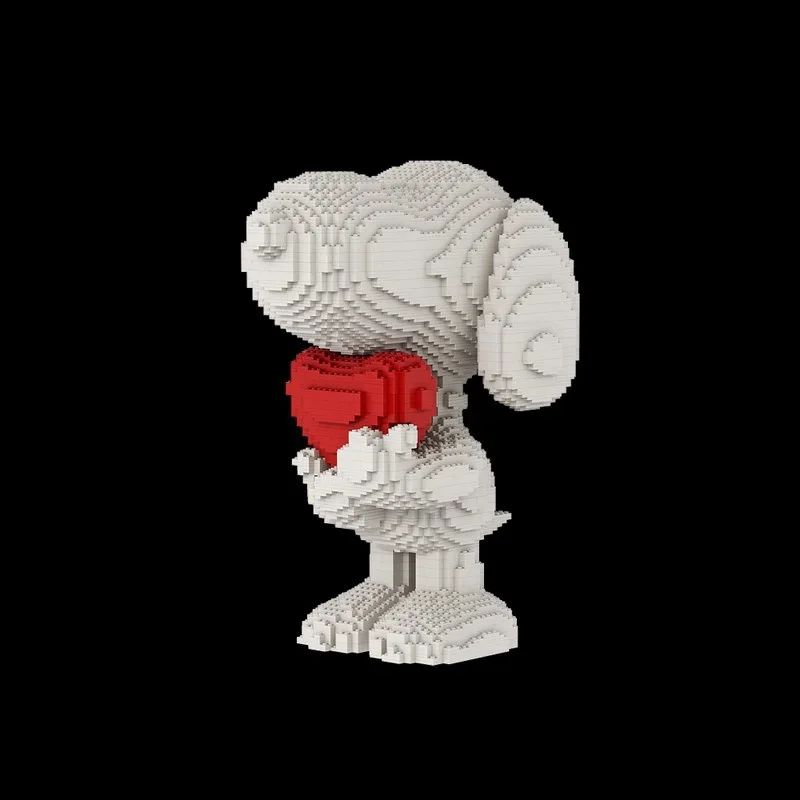 5790 Uds. MOC Love Dog modelo esculpido bloques de construcción regalo de Navidad juguetes de arquitectura Idea creativa educación ladrillo cumpleaños