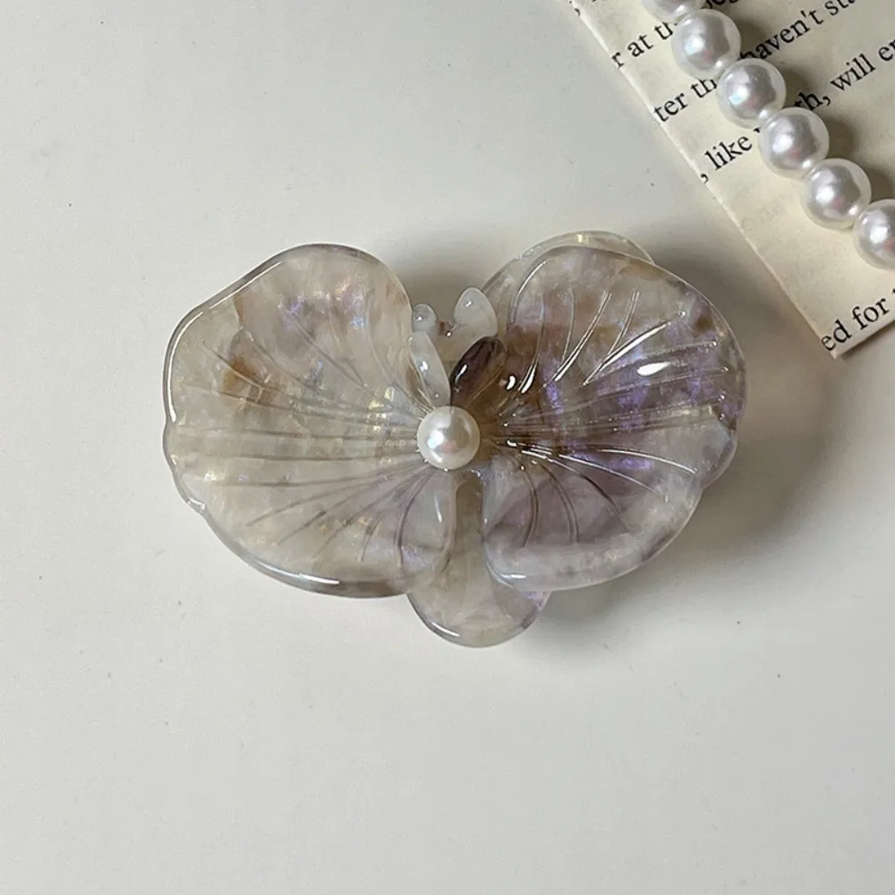 

Retro Side Clip Acetic Acid Hairpin Floral Korean Style Flower Duckbill Clip Butterfly Orchid Back Clip Fresh Barrettes Girl