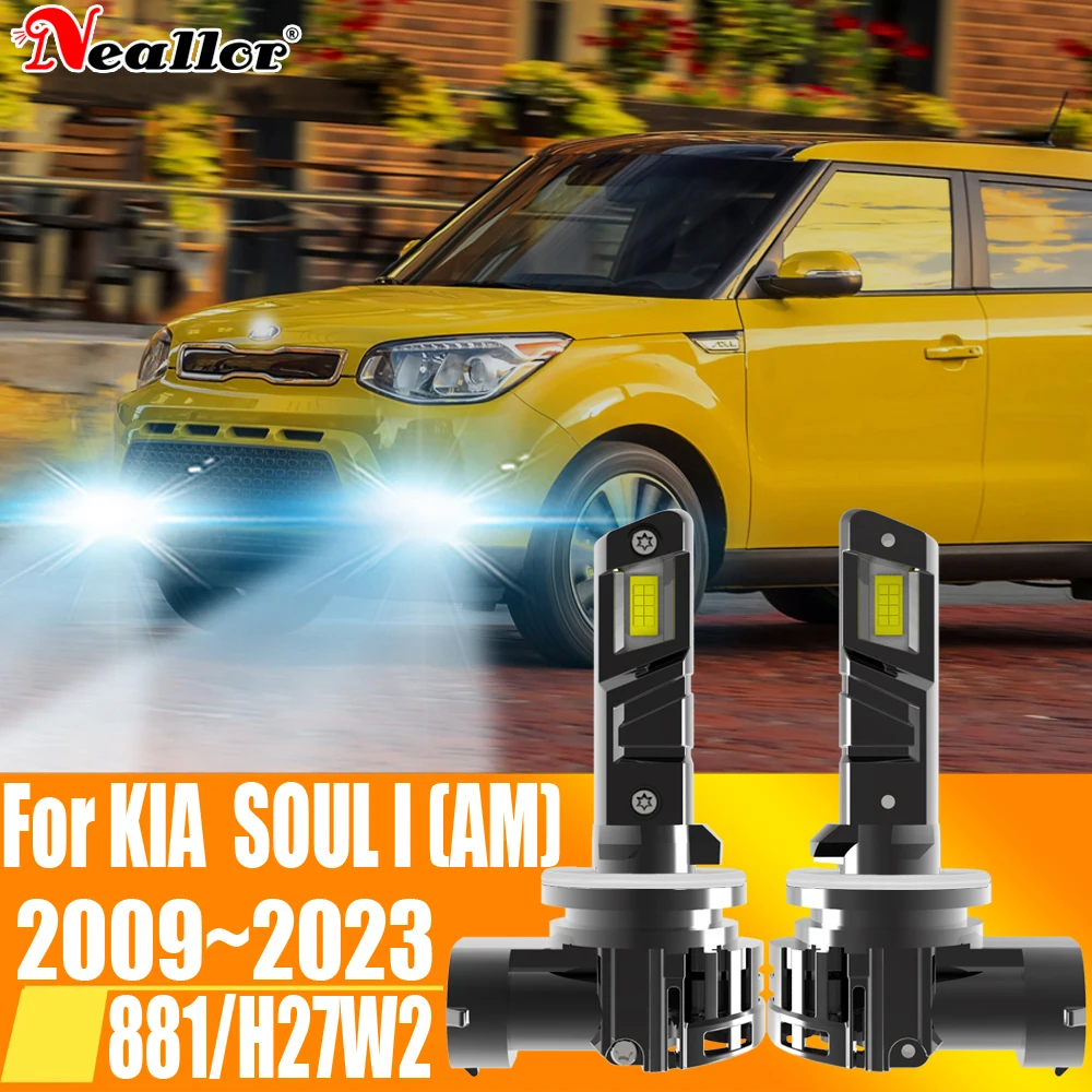 2x H27W2 881 Led Headlight Canbus No Error Car Bulb High Power H27 White Fog Light Diode Lamp 12v 55w For KIA SOUL AM 2009~2023