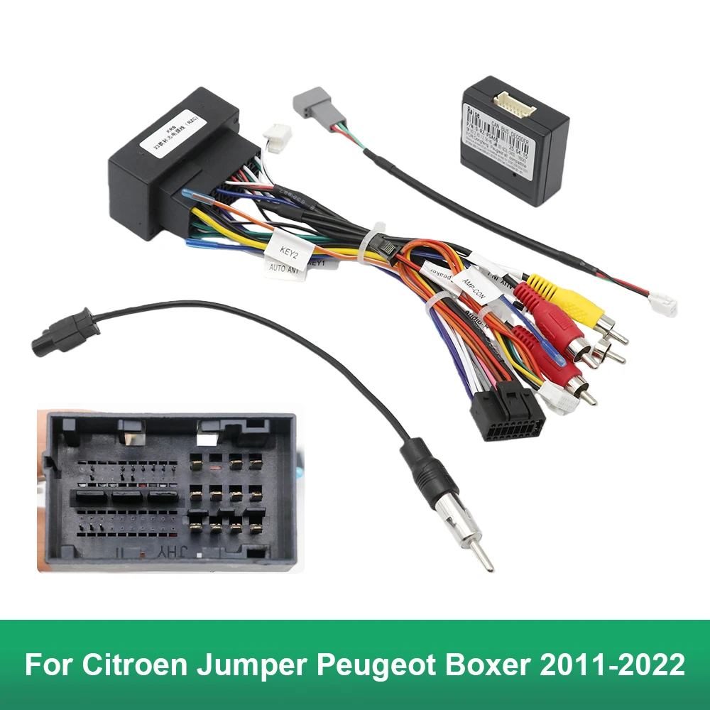 

Автомобильный 16-контактный адаптер жгута проводов Canbus Box для Citroen Jumper Peugeot Boxer 2011-2022, кабель питания радио