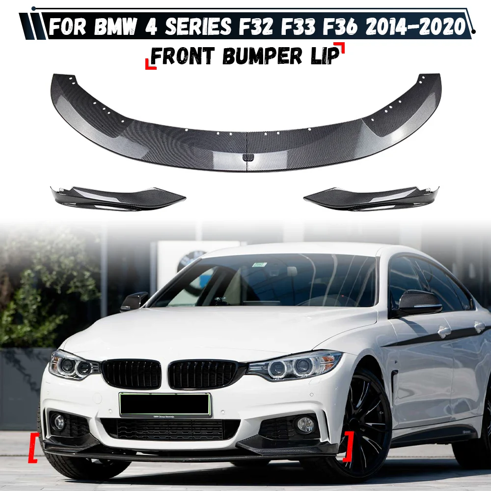 For BMW 4 Series F32 F33 F36 420i 430i 420d M440i 2014-2020 4Pcs Front Bumper Lip Spoiler Splitter Diffuser Body Kit