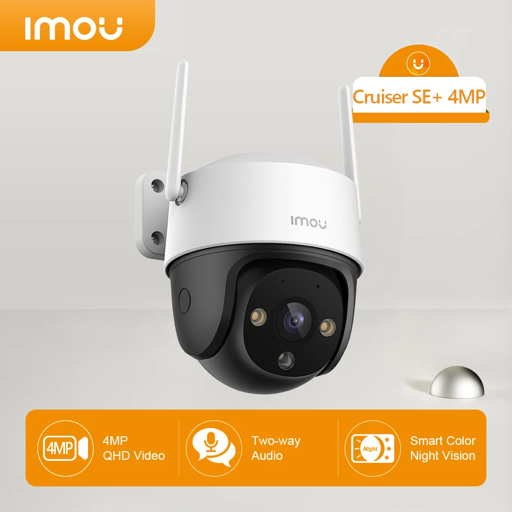 

IMOU Cruiser SE+ 4MP Полноцветный WiFi Двойная антенна IP66 Всепогодный смарт слежение AI Обнаружение человека Наружная камера