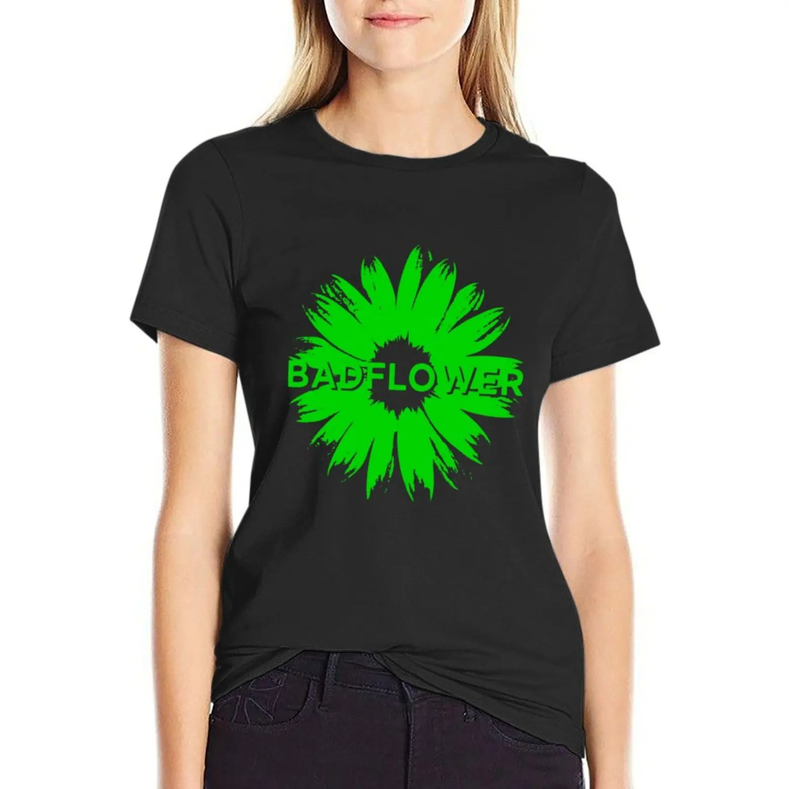 badflower green logo T-Shirt customizeds cute clothes blanks cotton t shirts Women