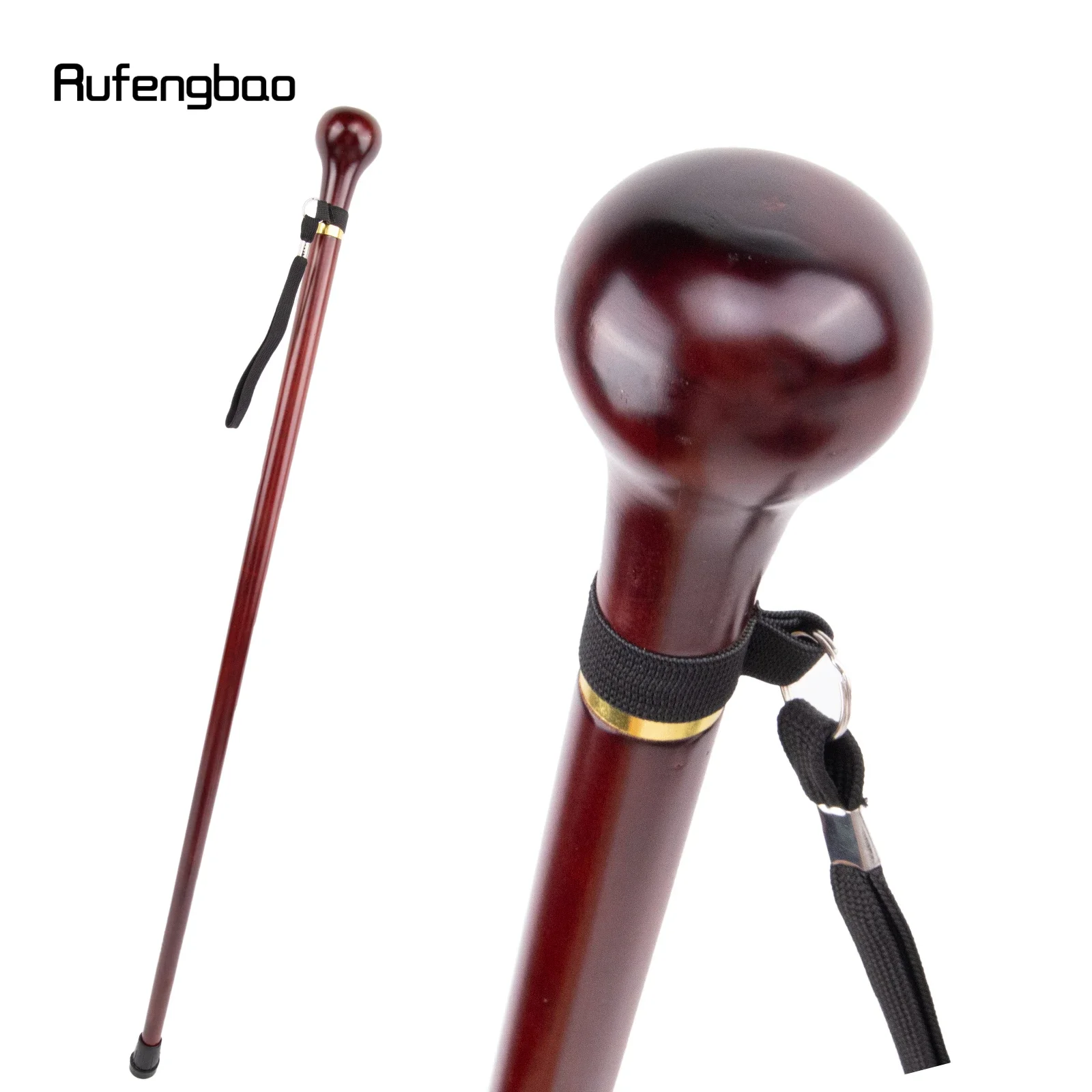 

Red Round Wooden Traditional Fashion Walking Stick Decorative Cospaly Party Wood Walking Cane Halloween Mace Wand Crosier 95cm