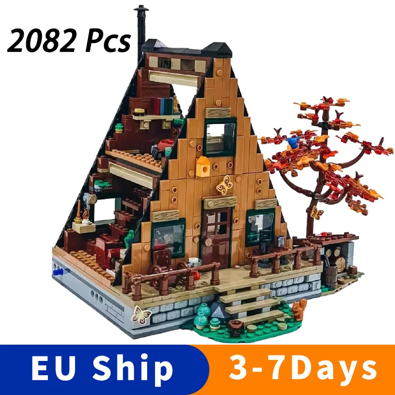 Blocs de construction de modèle de chalet de type A, 2082 pièces, vue sur la rue urbaine, jouets d'assemblage, décoration de la maison, cadeau d'anniversaire pour enfants, Compatible 21338