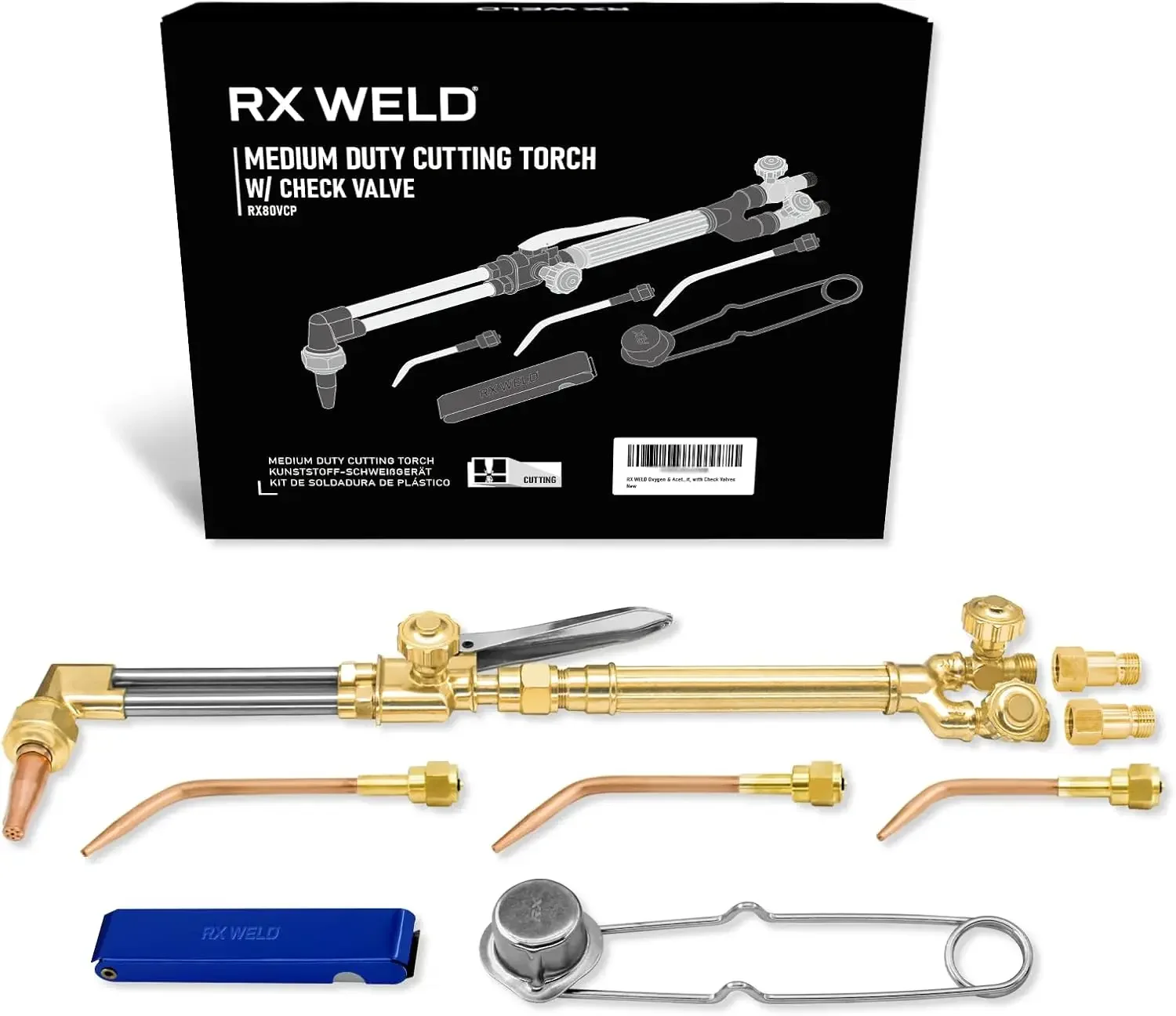 Oxygen & Acetylene Torch Kit 12 Pcs Welding Cutting Torch Kit with Check Valves Precision and Efficiency