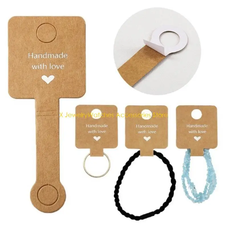 

31KD 50Pcs Adhesive Jewelry Display Cards Versatile Foldable Jewellery Tags for Ring, Bracelets, and Hair Accessories
