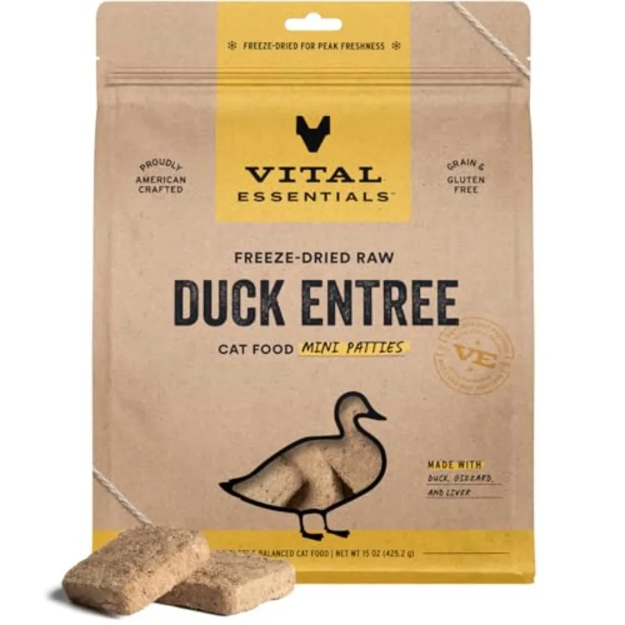 Alimento Liofilizado para Gatos: Mini Patê Cru, Refeição Completa ou Adição, Fácil de Porcionar e Rehidratar, Rico em Proteína, Sem Grãos