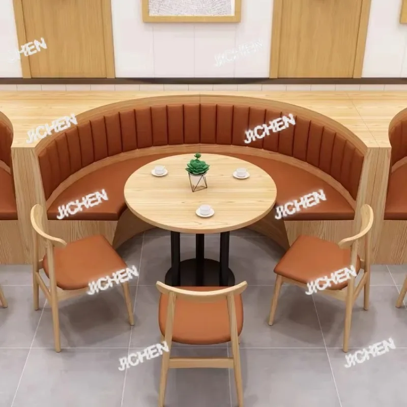 

HG Modern Fast Food Restaurant Furniture KTV Club Wood I-shaped Leather Restaurant Combination Seat Bench Booth Sofa